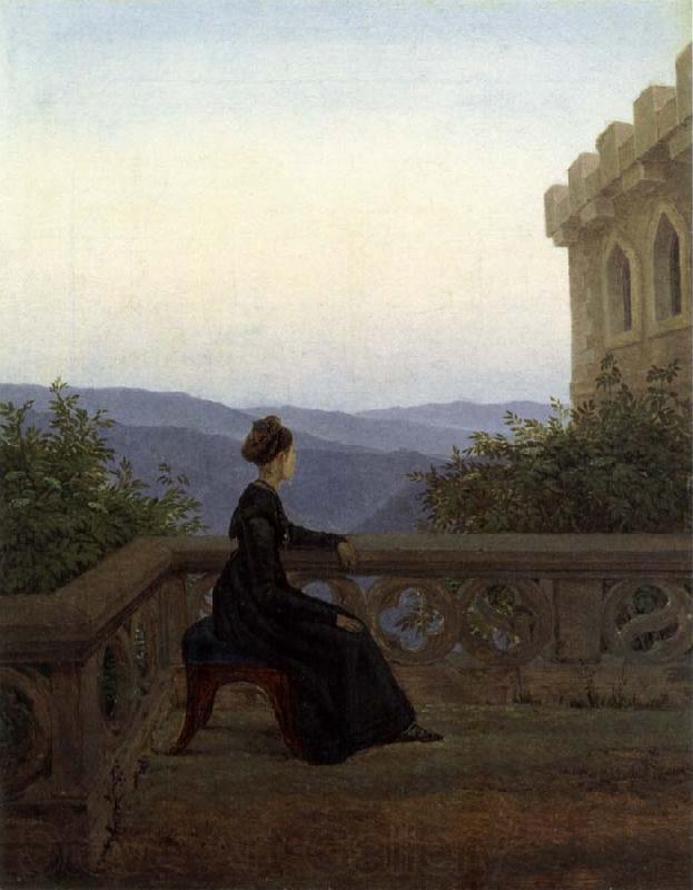 Carl Gustav Carus Woman on the Balcony Norge oil painting art